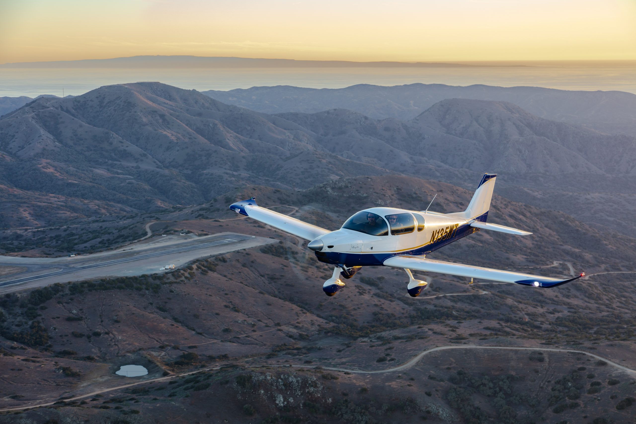Sling aircraft over the California coast